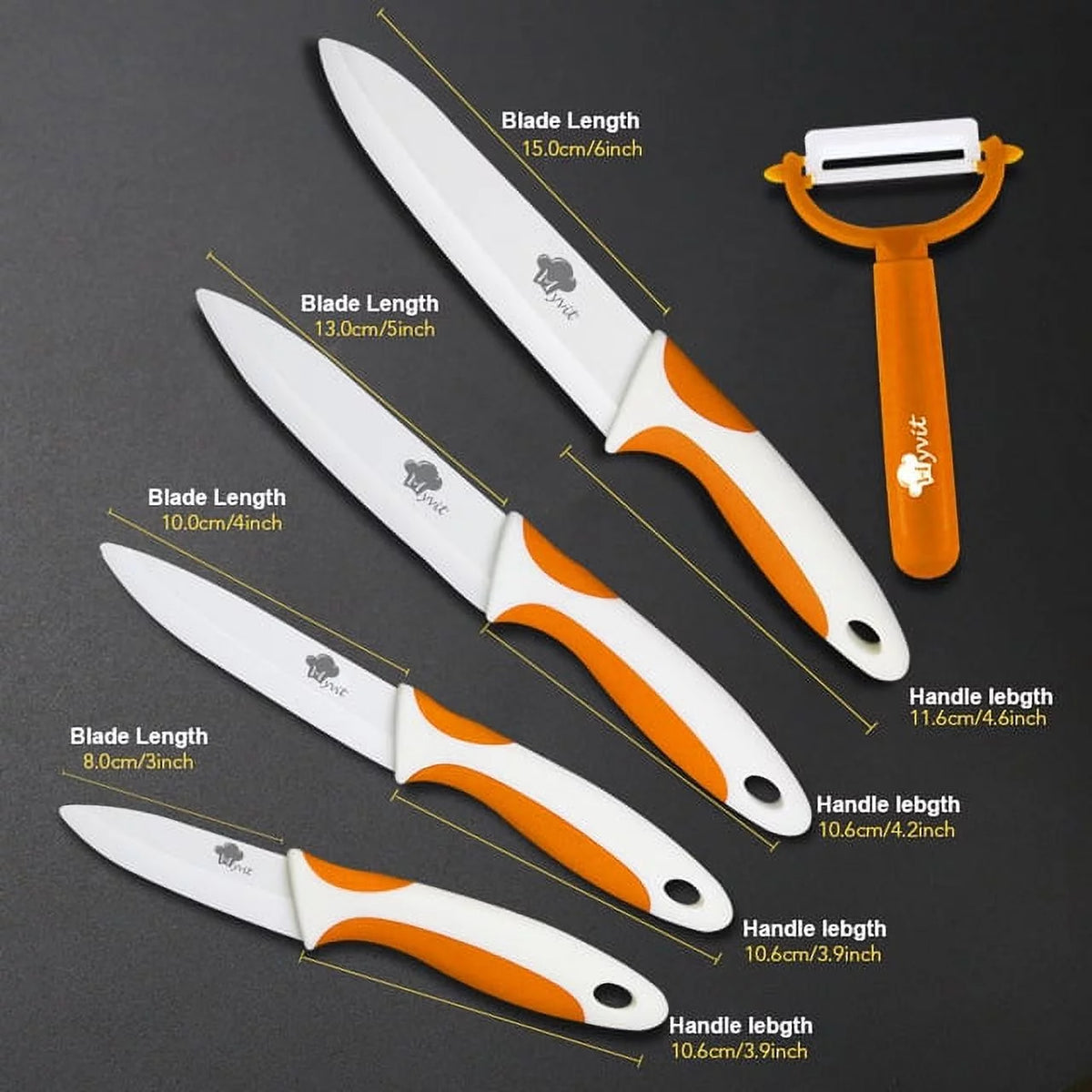 Ceramic Knives Set with Knife Holder N386