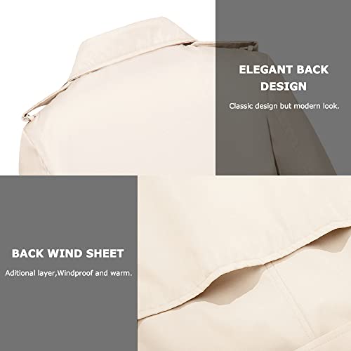 Women's Long Double Breasted Water Resistant Trench Coat with Belt J2915
