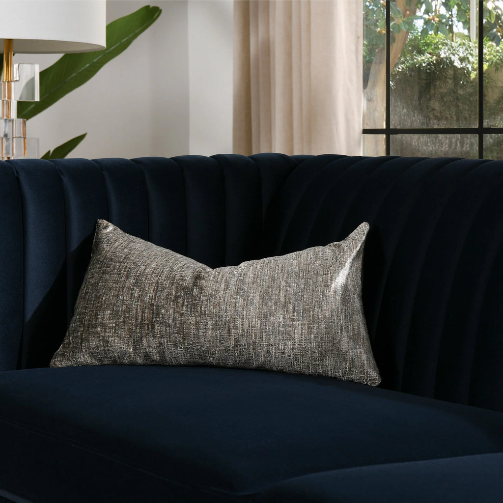 22" Feather Down Lumbar Throw Pillow Storm Gray S40736