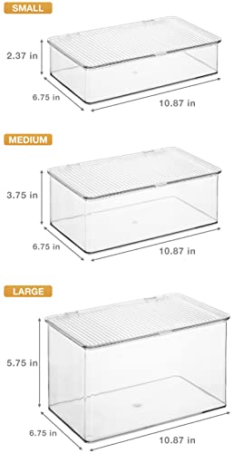 3 Pack Clear Plastic Storage Bins with Lids P4720
