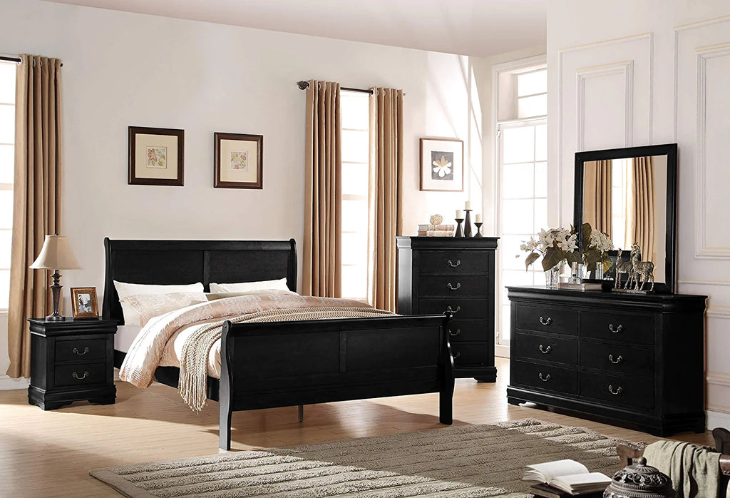 5-Piece Bedroom Set Bed Dresser Chest 2 Nightstands V184