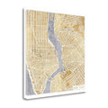 Gilded New York Map Giclee Print on Gallery Wrap Canvas Q1166