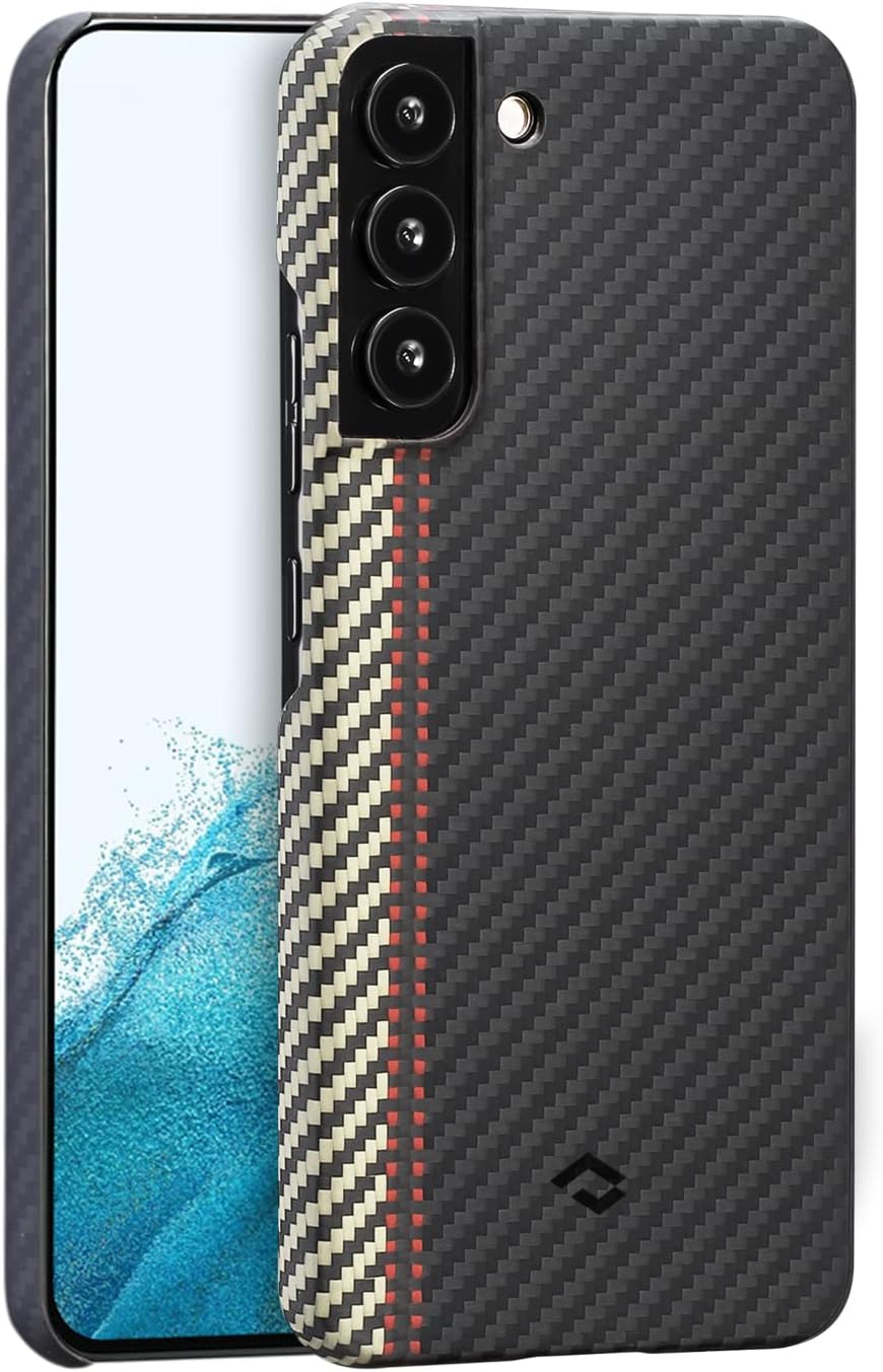 Black/Grey Twill Aramid Fiber Slim Fit Phone Case Pack of 2 B796