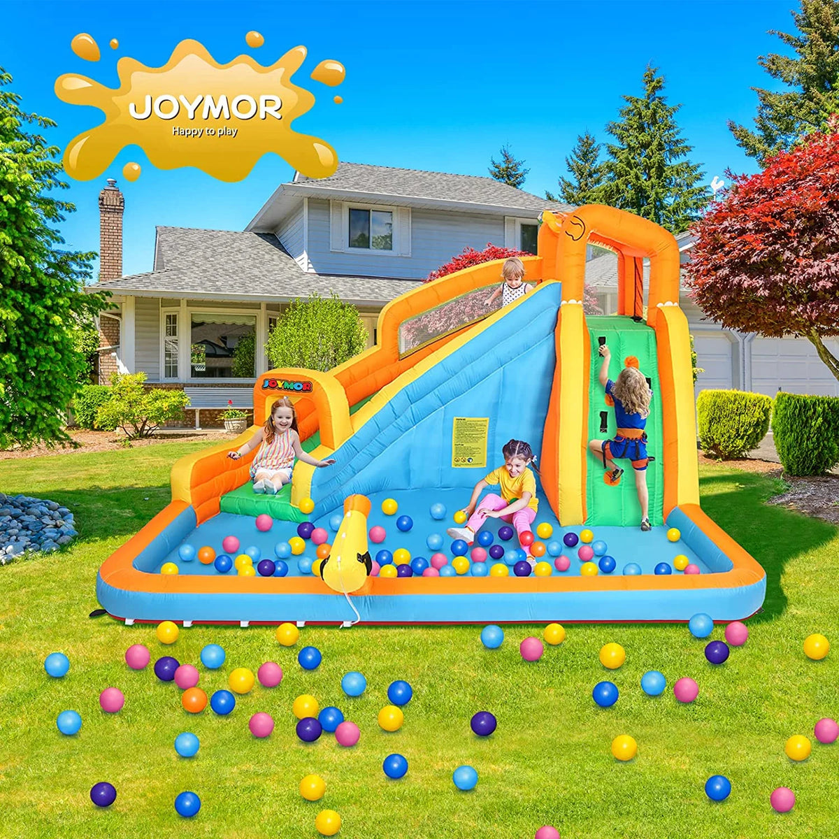 Inflatable Water Slide Bounce House with Splash Pool S99054