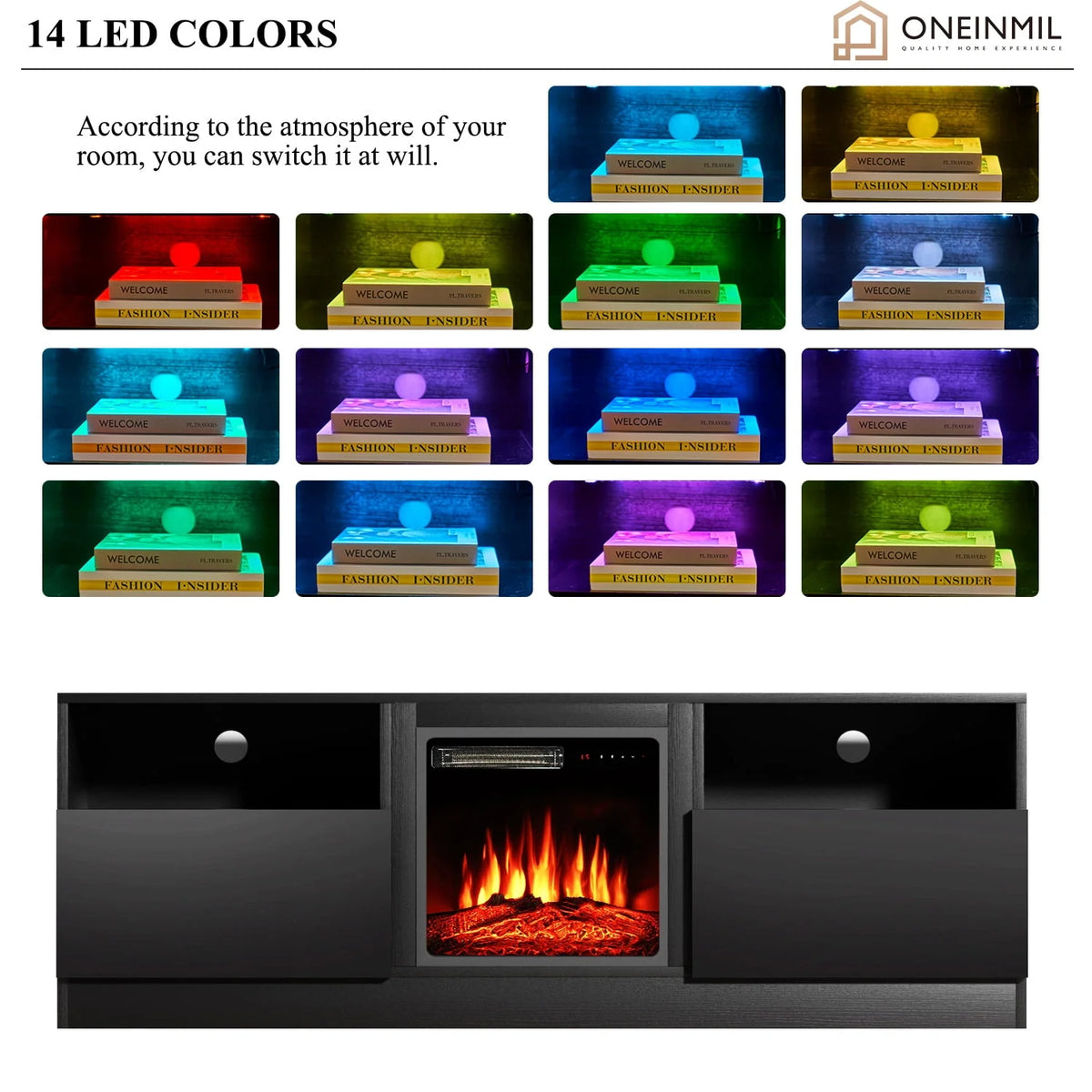 65 Fireplace TV Stand with Electric Fireplace Y687