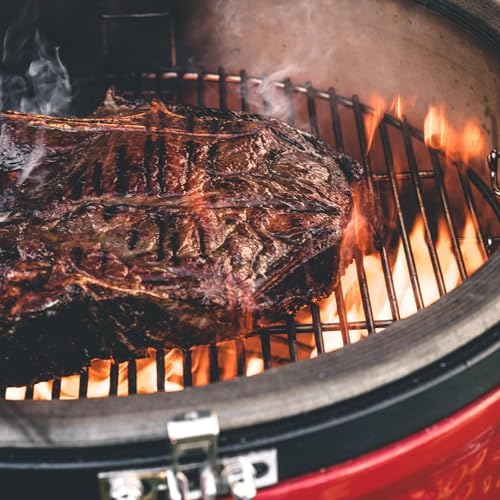 18-inch Ceramic Charcoal Grill and Smoker with Cart P48337