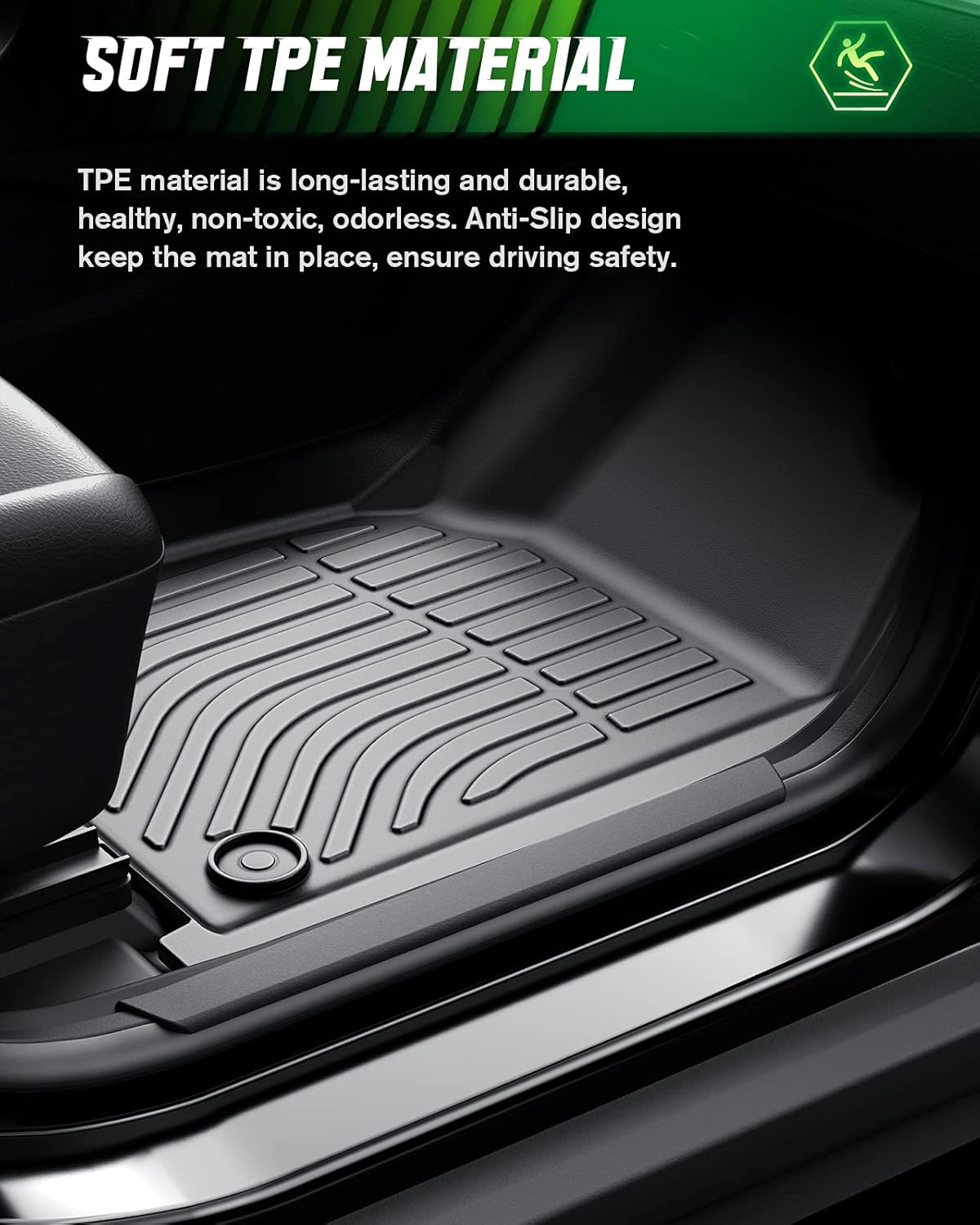 Black Custom Full Set Car Floor Mats W241
