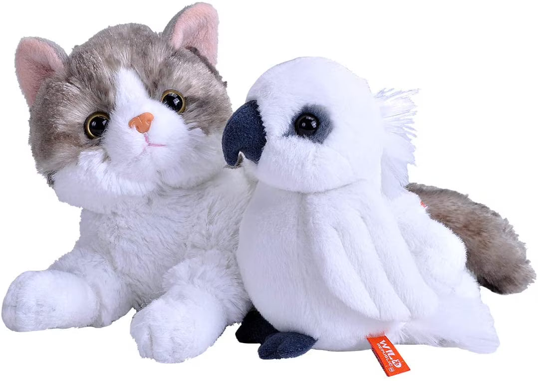 Plush Cockatoo and Cat Plush Toys V17723