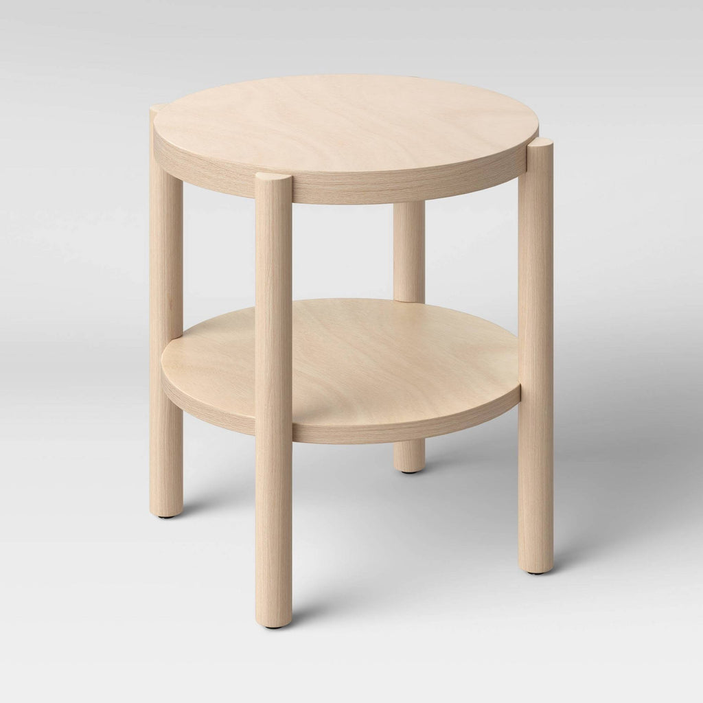 Round Wood Accent Table Natural C28643