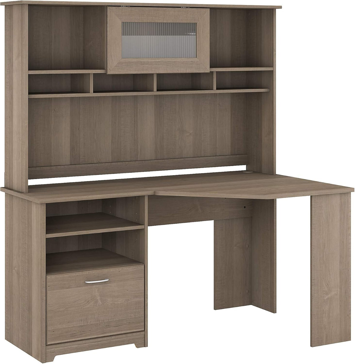 White Corner Desk with Hutch S670509