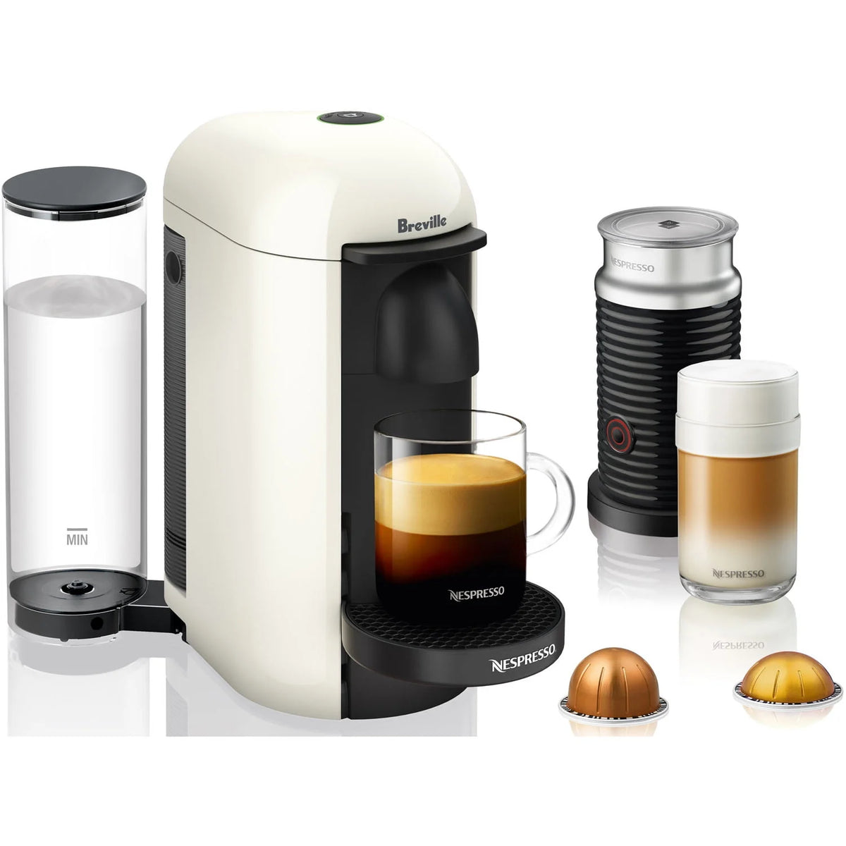 White Coffee and Espresso Maker with Milk Frother U104