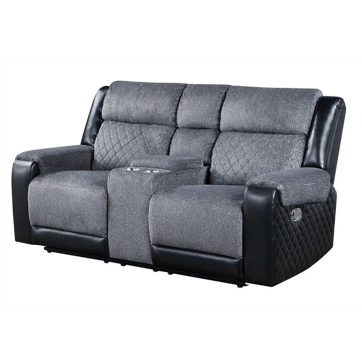 Gray Black Reclining Loveseat L5628