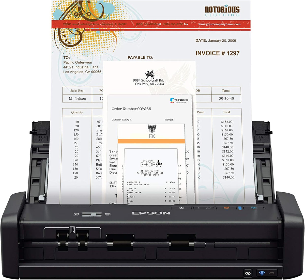 Wireless Color Portable Duplex Document Scanner with Auto Document Feeder N182392