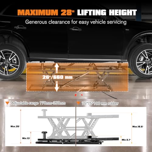 Portable Car Lift, 7000 LBS, 28" Maximum Height Q901213