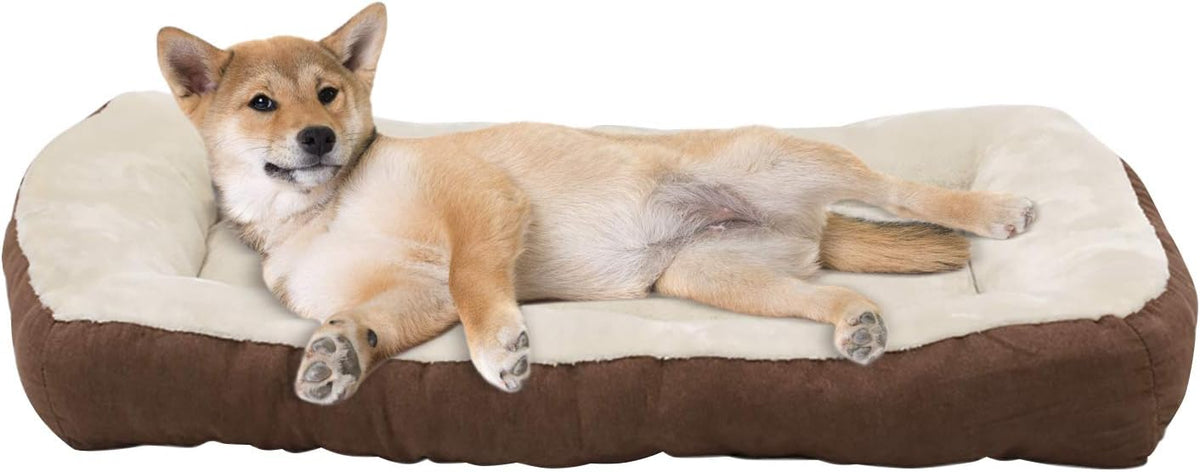 Gray Rectangle Pet Bed, 40 x 30 inches, Plush, Pack of 2 E26862