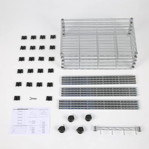 5 Tier Black Adjustable Metal Shelving Unit on Wheels B152385
