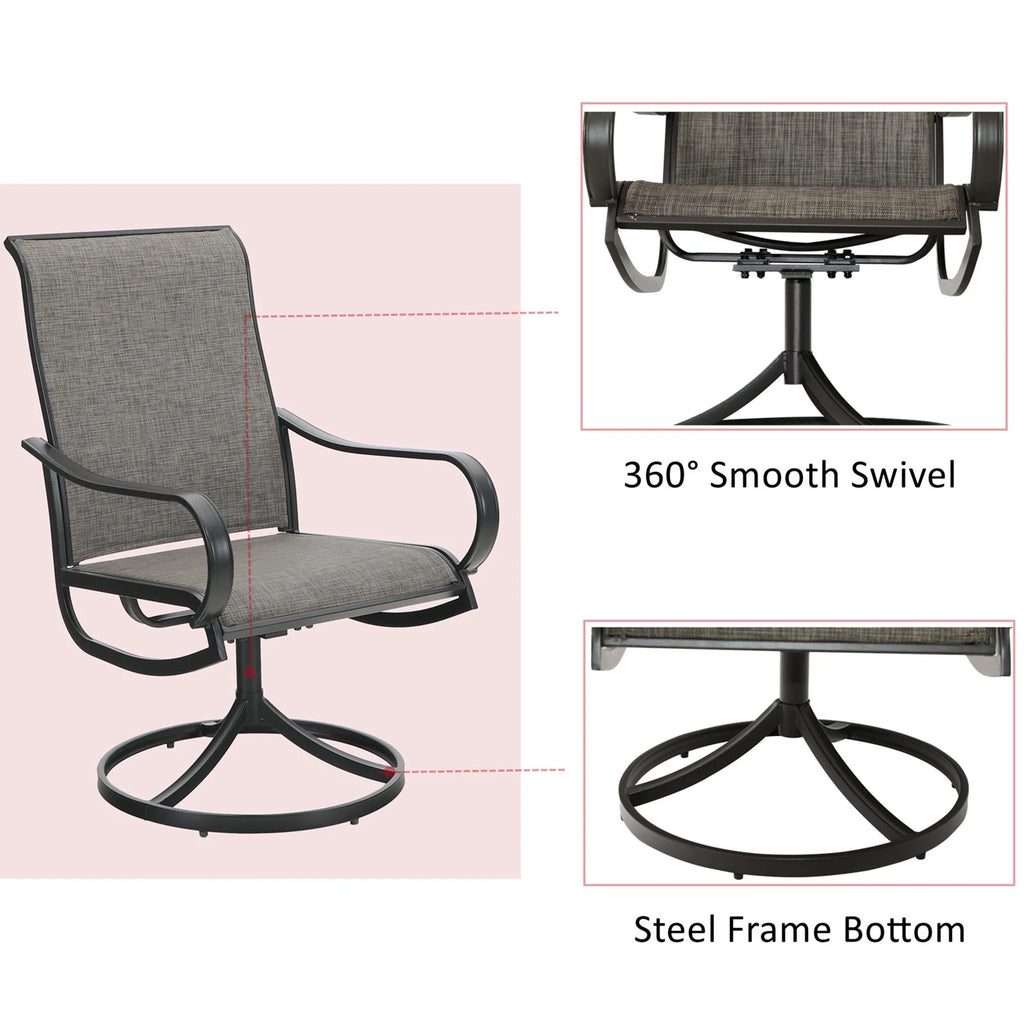 Swivel Dining Chairs Set of 2 with Black Steel Frame A974807