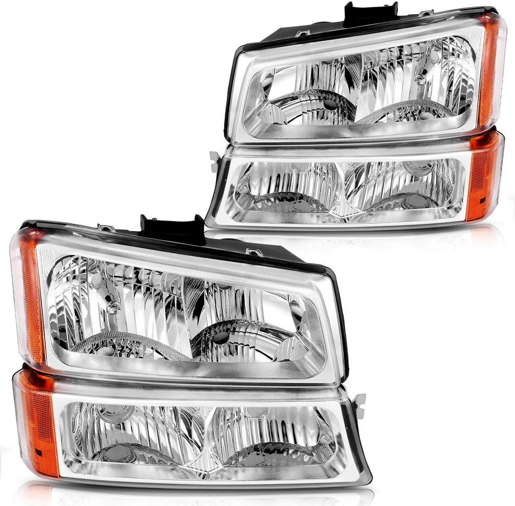 Black Housing Amber Reflector Headlights Assembly O8611