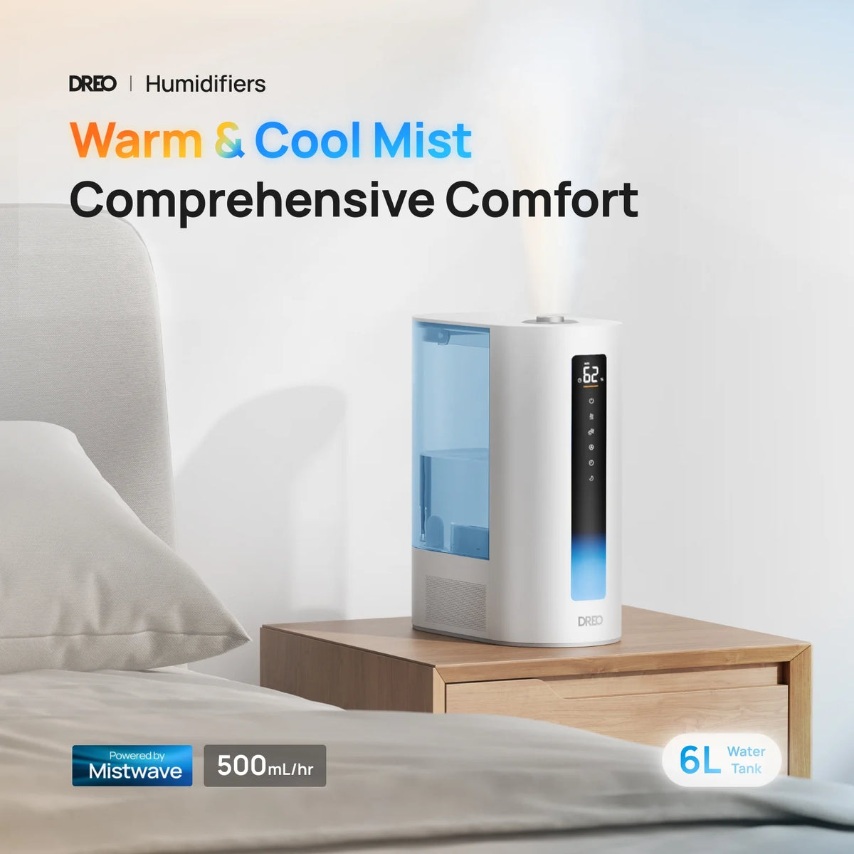 6L Ultrasonic Humidifier with Filter H3866