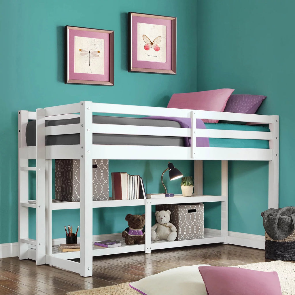 Black Twin Loft Storage Bed A34593
