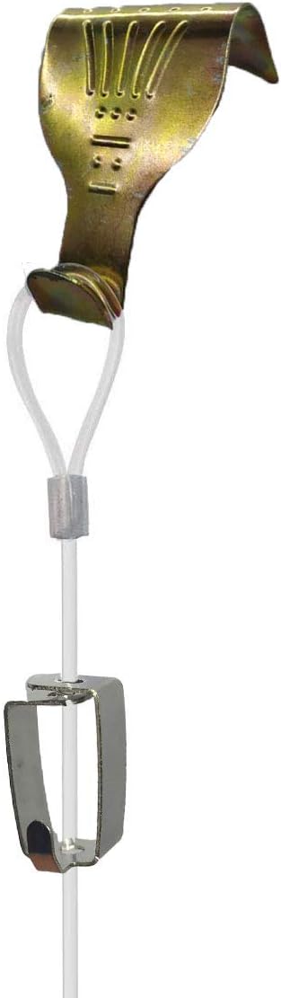 10-Pack Picture Molding Hook Set with Crown Moulding Hooks, Clear Looped Cables, White Picture Rail Hooks, 39 inch Cord P935407