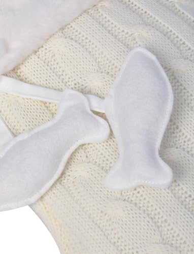 White Knit Cat Paw Christmas Stockings with Faux Fur Cuff S239