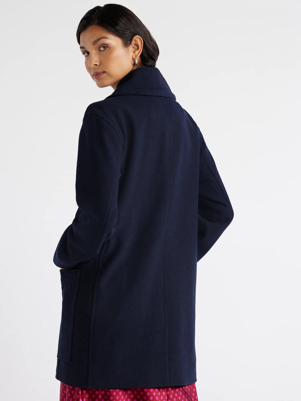 Wool-Blend Peacoat with Patch Pockets N2161