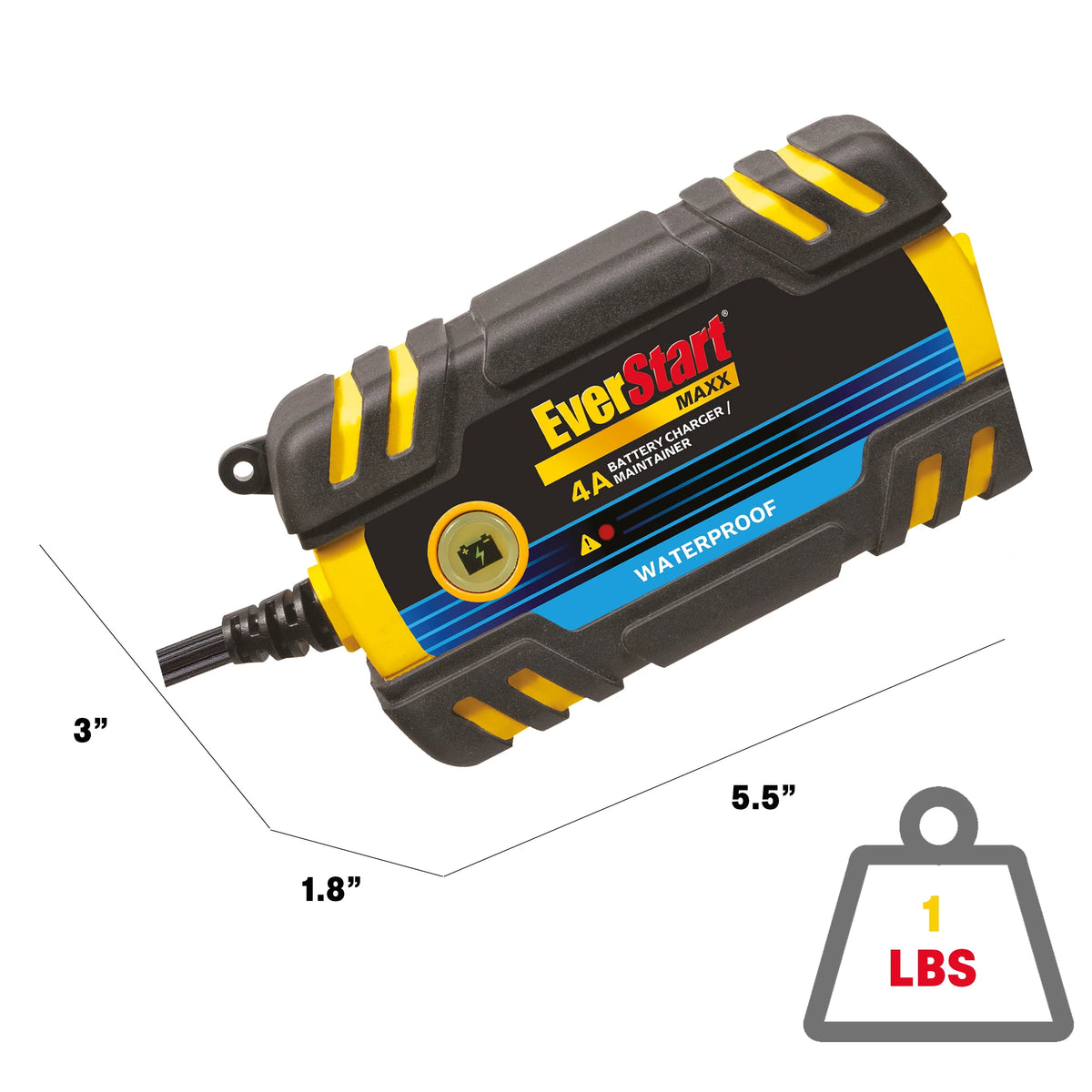 4 Amp Waterproof 12v Automotive and Marine Battery Charger A69195