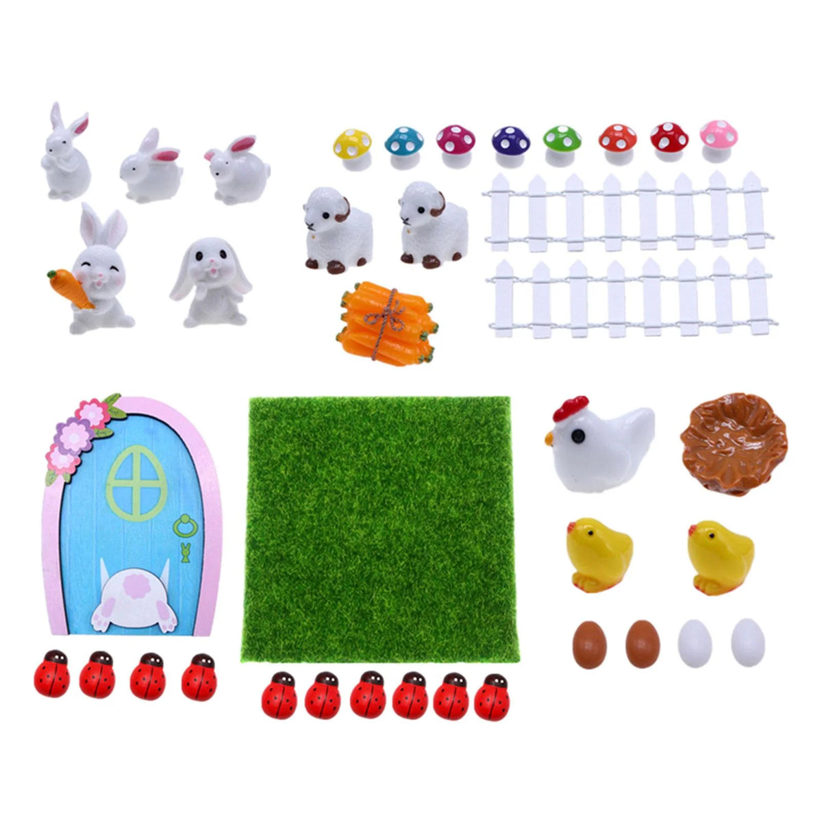 1:12 Scale Dollhouse Easter Rabbit Figurines Decor N533