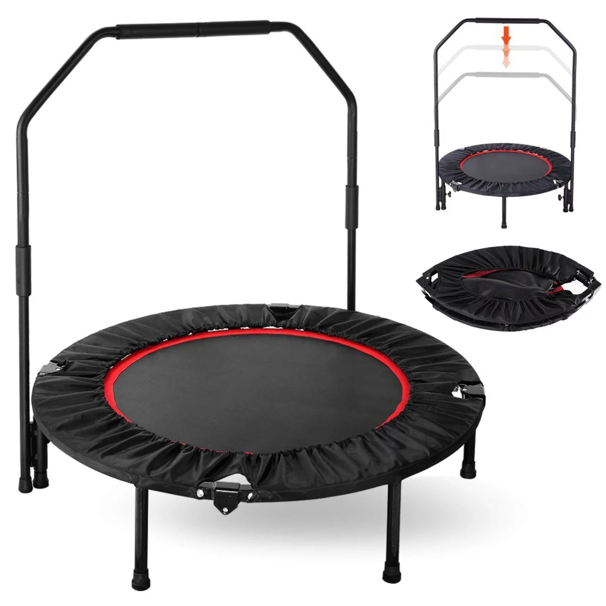 40 Foldable Mini Trampoline with Handrail J940213