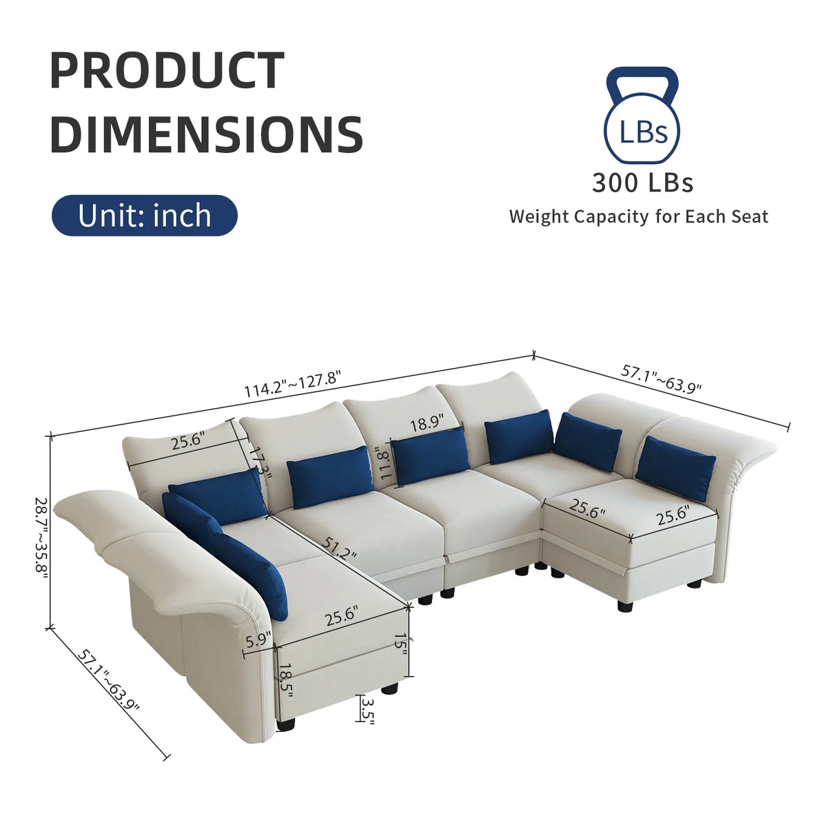 6-Seater Velvet U Shaped Modular Sectional Sofa with Storage Chaise Q895755