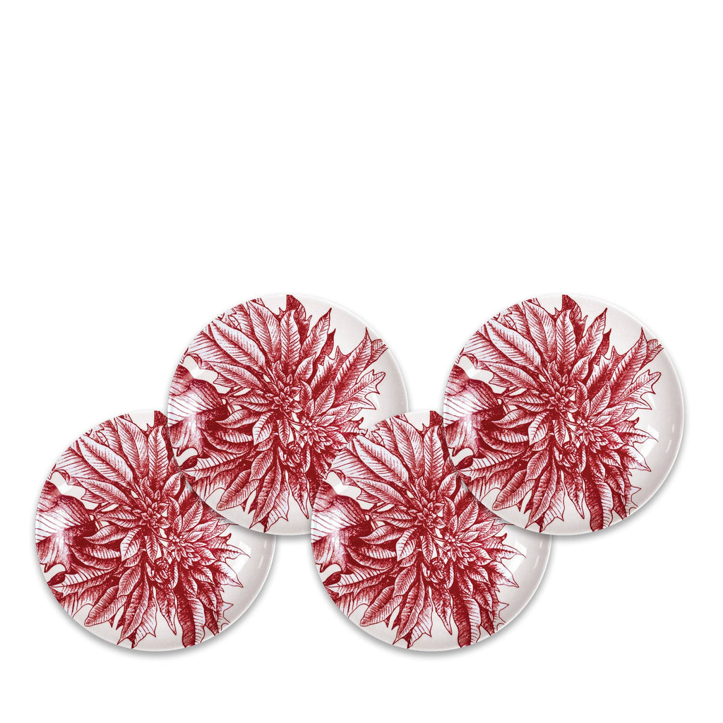 Poinsettia Canapé Plates Set of 4 U508