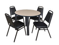 48x22 Round Breakroom Table with 4 Stack Chairs C738