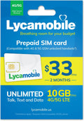 $33 Plan 10 GB 5g & 4g LTE Prepaid 60 Day SIM Card Pack of 2 T79939