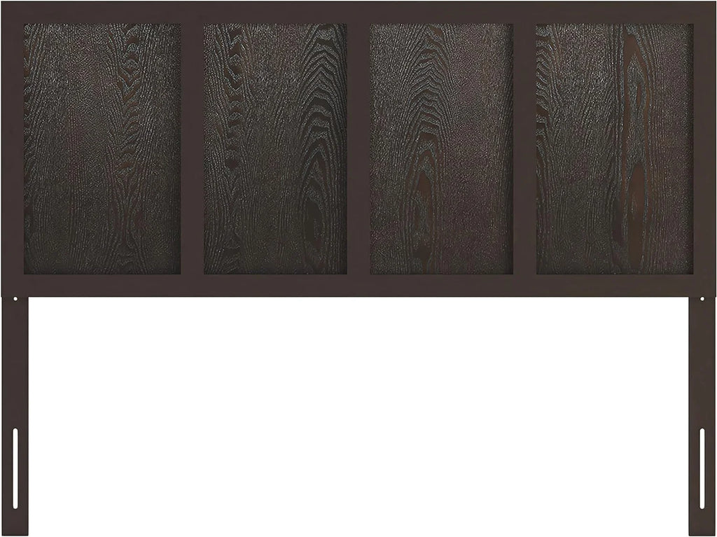 Queen Size Dark Brown Wooden Adjustable Headboard Q13284