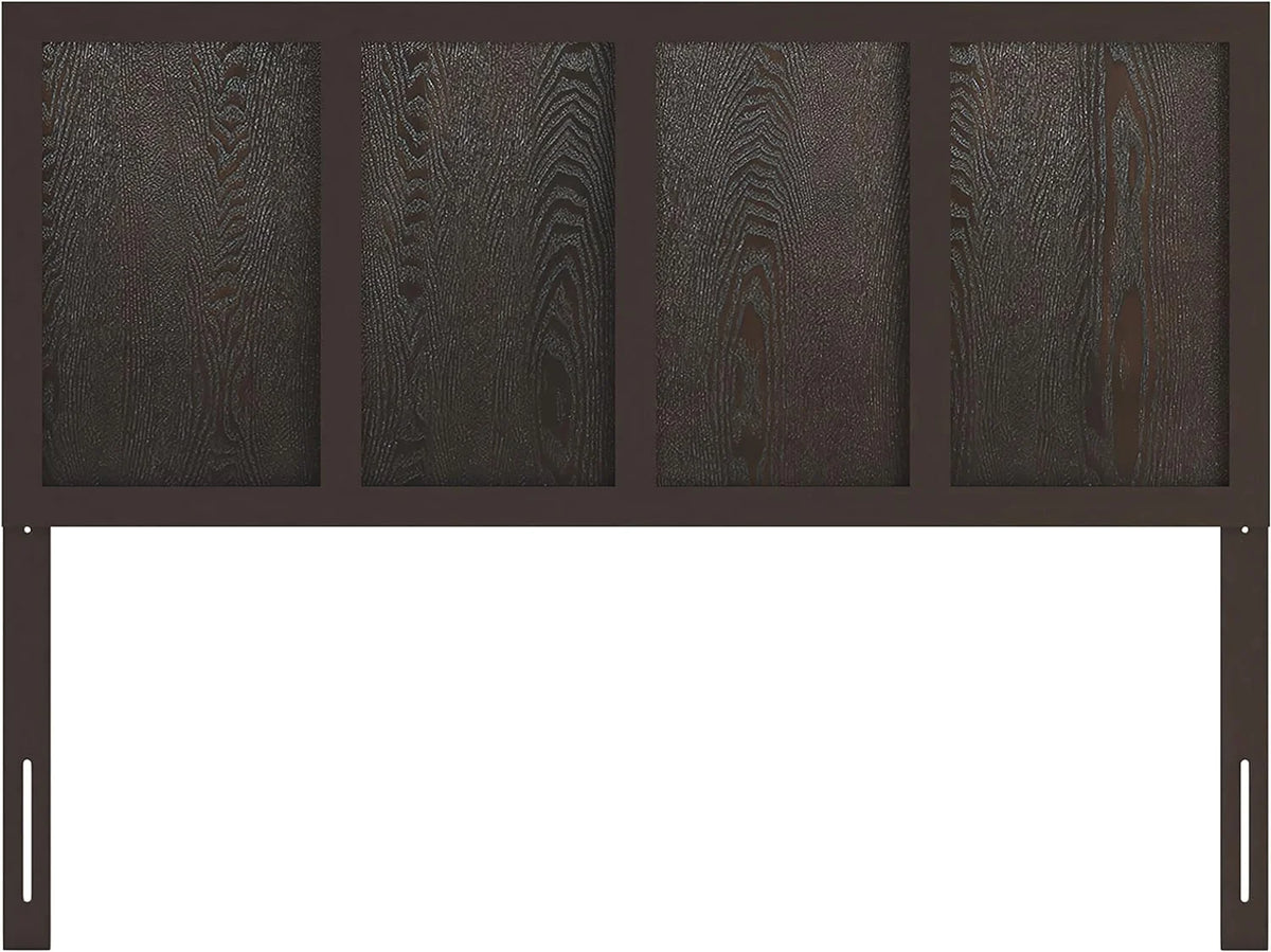 Queen Size Dark Brown Wooden Adjustable Headboard Q13284