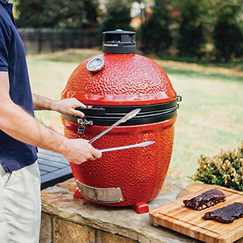 18-inch Ceramic Charcoal Grill and Smoker with Cart P48337