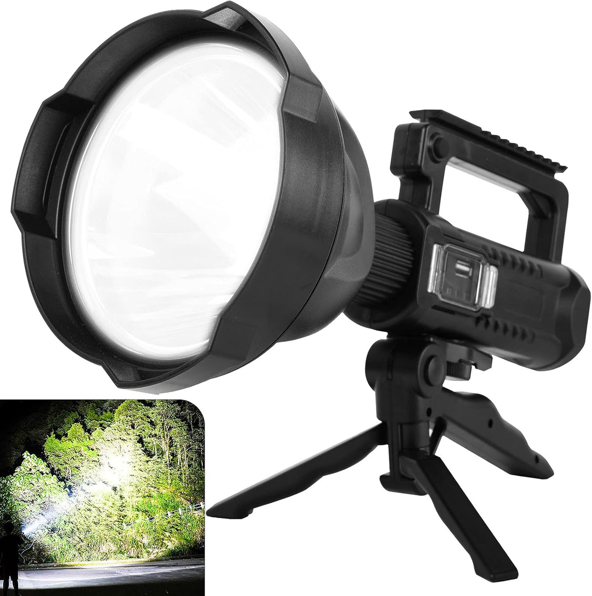 LED Rechargeable Spotlight 90000 Lumen 4 Modes Waterproof Handheld Flashlight M470978