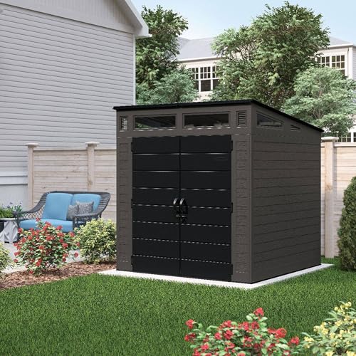 200 cu. ft. Peppercorn Resin Plastic Outdoor Storage Shed O5053
