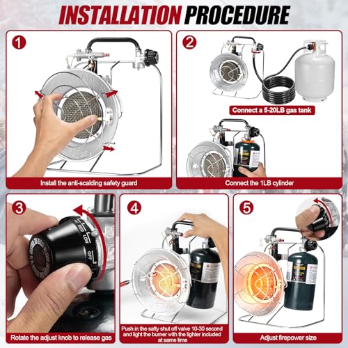 18,000 BTU Portable Propane Heater with 8.8 FT Hose G6171