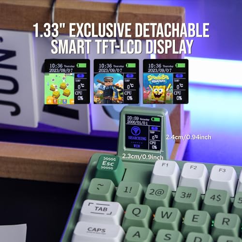 97 Keys Gasket Mechanical Keyboard with Customizable Display Screen, Knob, Hot Swappable Socket, 5000mAh Battery T2630