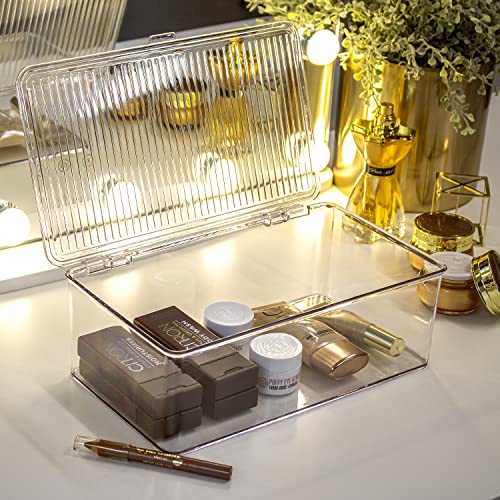 3 Pack Clear Plastic Storage Bins with Lids P4720