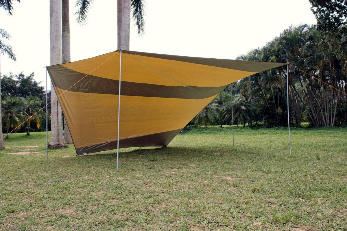 Car Awning Camping Tarp Waterproof Ripstop with 4 Poles D51751