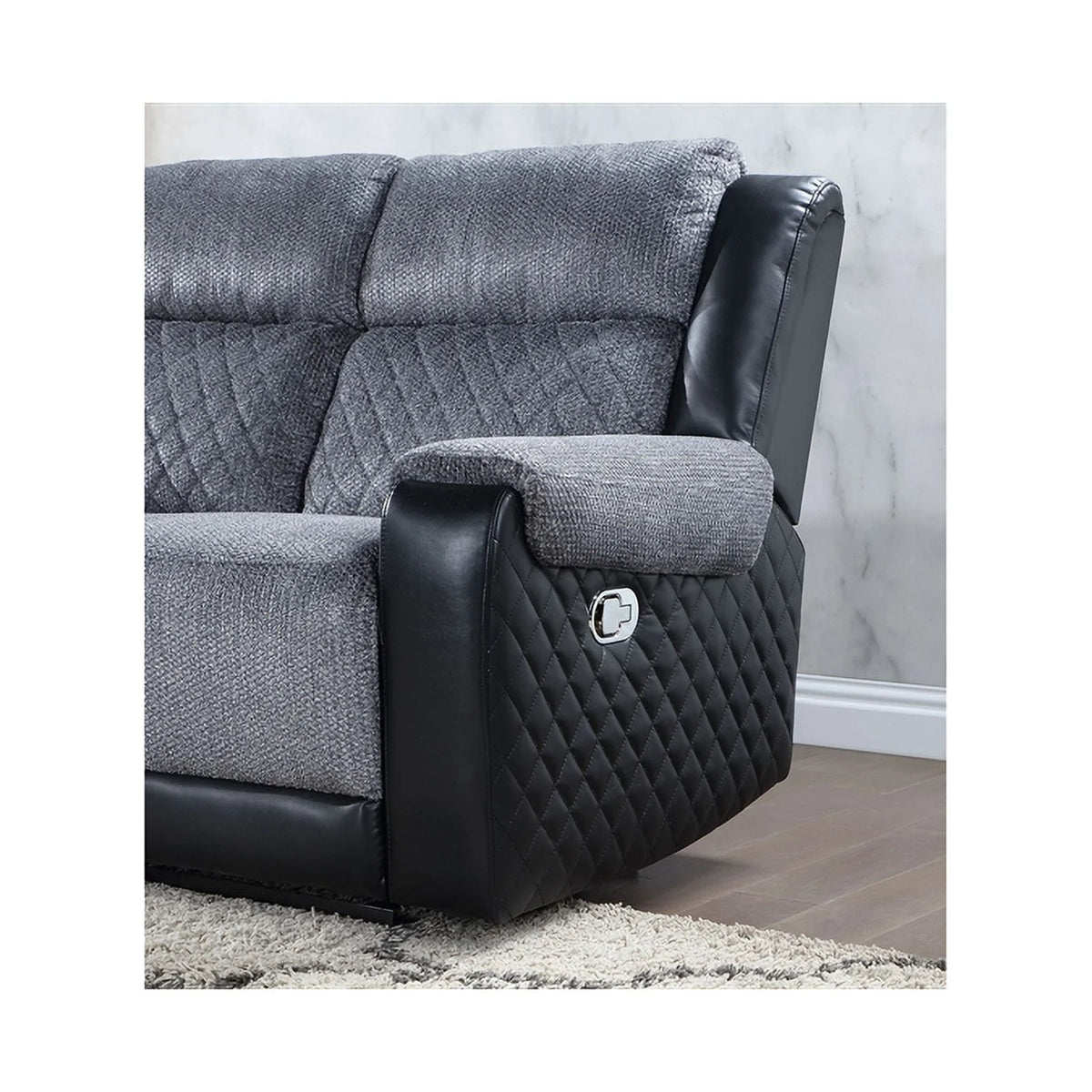 Gray Black Reclining Loveseat L5628