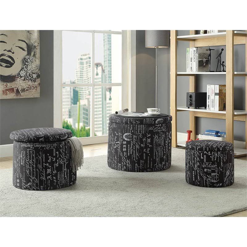 3 Piece Ottomans with Storage S76012