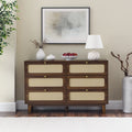 Antique Wooden 6-Drawer Dresser Storage Cabinet E175
