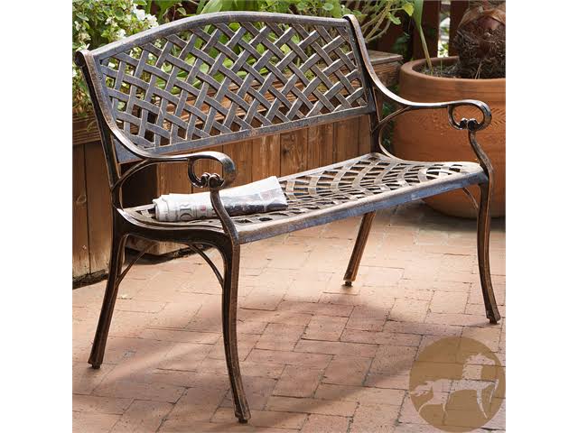 Antique Copper Cast Aluminum Bench M821