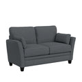 Gray Upholstered Loveseat with 2 Pillows N9305