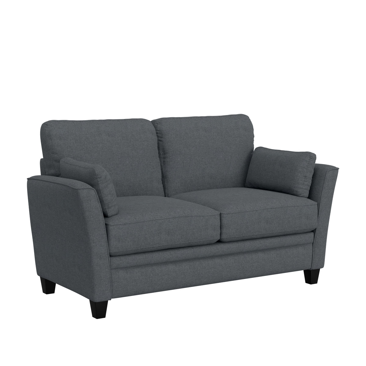 Gray Upholstered Loveseat with 2 Pillows N9305