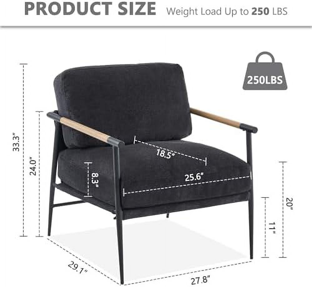 White Chenille Accent Chair with Metal Leg F587